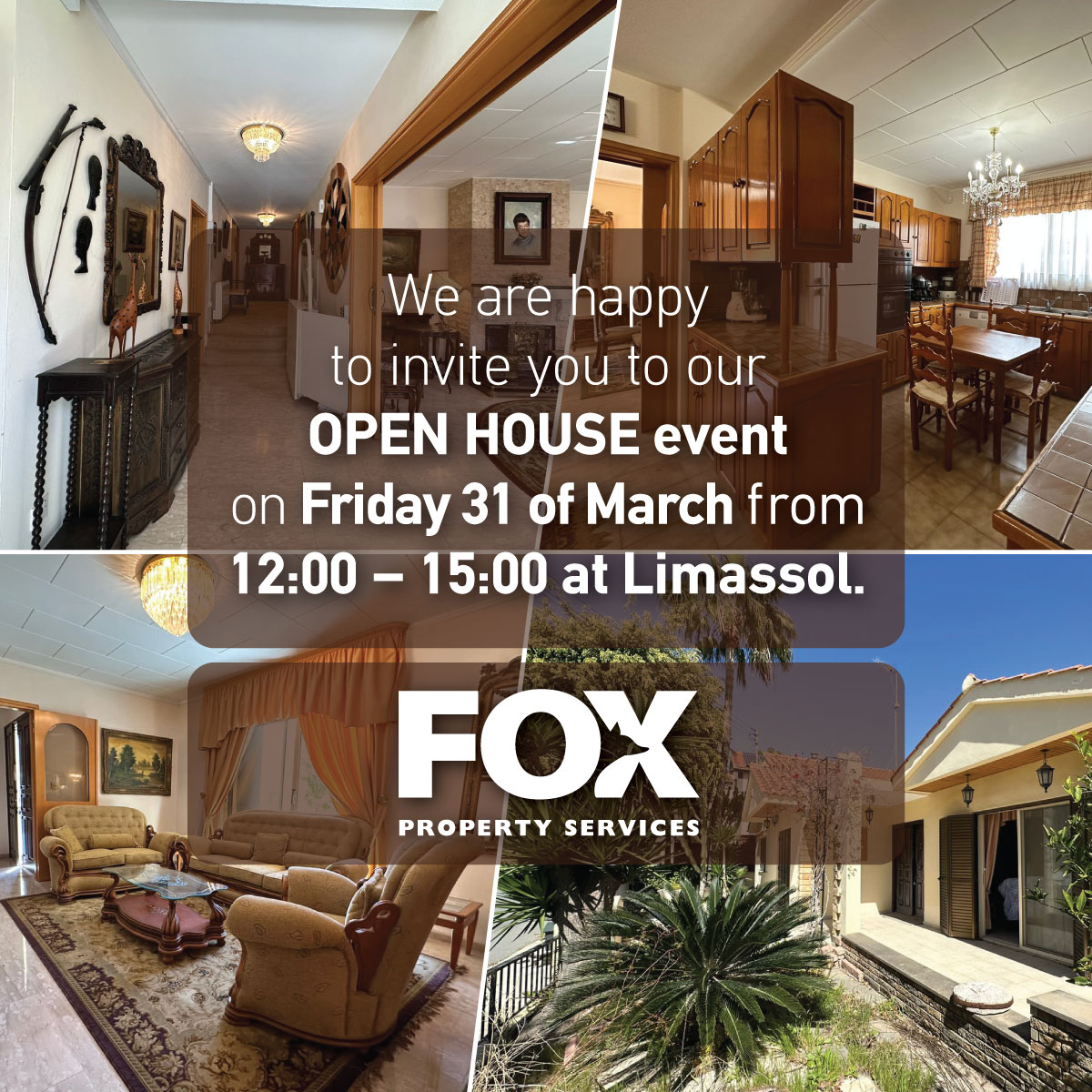 You are invited to our 'OPEN HOUSE', Friday, 31 of March, in Limassol from 12:00 – 15:00 at Limassol.